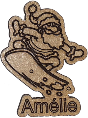 Magnet - Père Noël surfer personnalisable